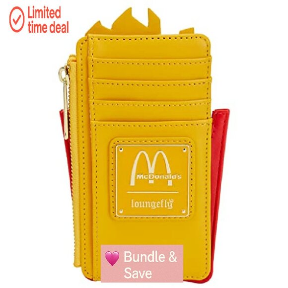 French Fries Cardholder - 4 Slots, Zipper Pocket, Vegan Leather - Picture 4 of 6